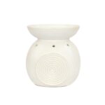 Brucia Essenze in Ceramica Etnico Bianco