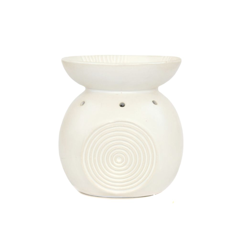 Brucia Essenze in Ceramica Etnico Bianco
