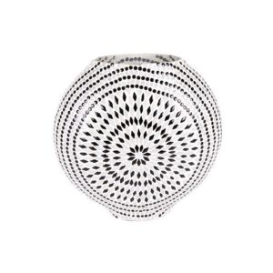 Lampada da tavolo in vetro mosaicata a rombi bianca e nera lavorata a mano - India World