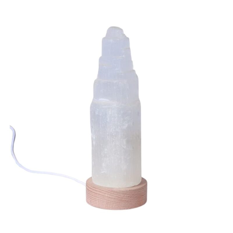 Spirale di Selenite con Base Led