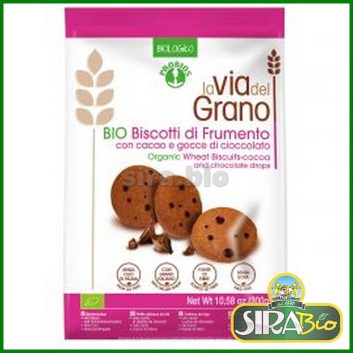 Biscotti di frumento con Cacao e Gocce di Cioccolato - 300g in offerta su  Sira Bio