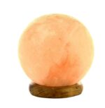 Lampada Sfera ai Cristalli di Sale Rosa dell'Himalaya con cavo USB