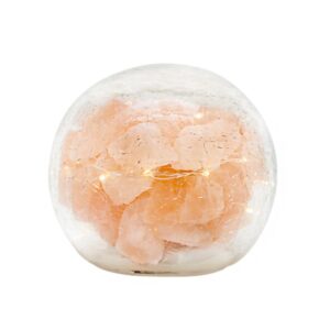 Sfera luminosa con sale rosa dell'Himalaya
