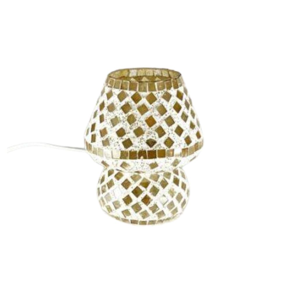 Lampada da tavolo Fungo in vetro mosaicata Gold Reflection - India World - immagine 2
