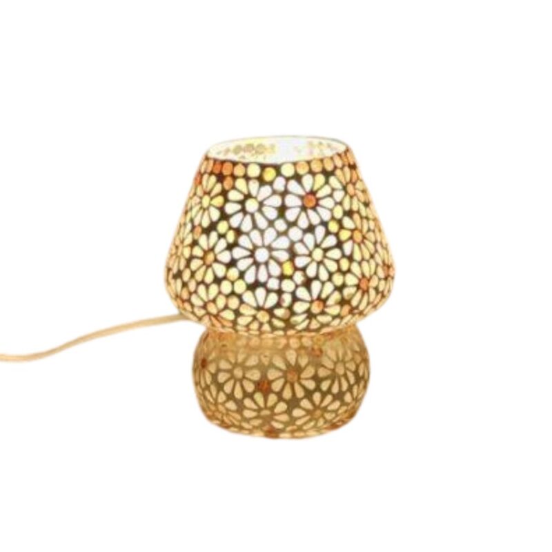 Lampada da tavolo in vetro mosaicata Yellow Daisy - India World.sira.bio