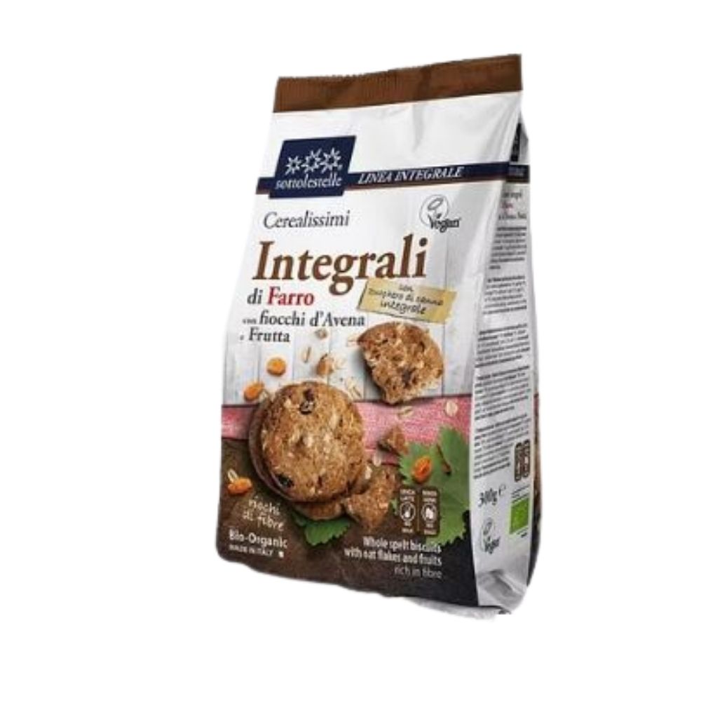 Biscotti Cerealissimi Integrali di Farro con Fiocchi di Avena e Frutta - 300 g