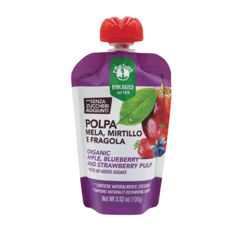 Polpa mela, mirtillo e fragola.probios