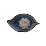 Bruciatore Di Incenso In Ceramica Fior di loto Blu
