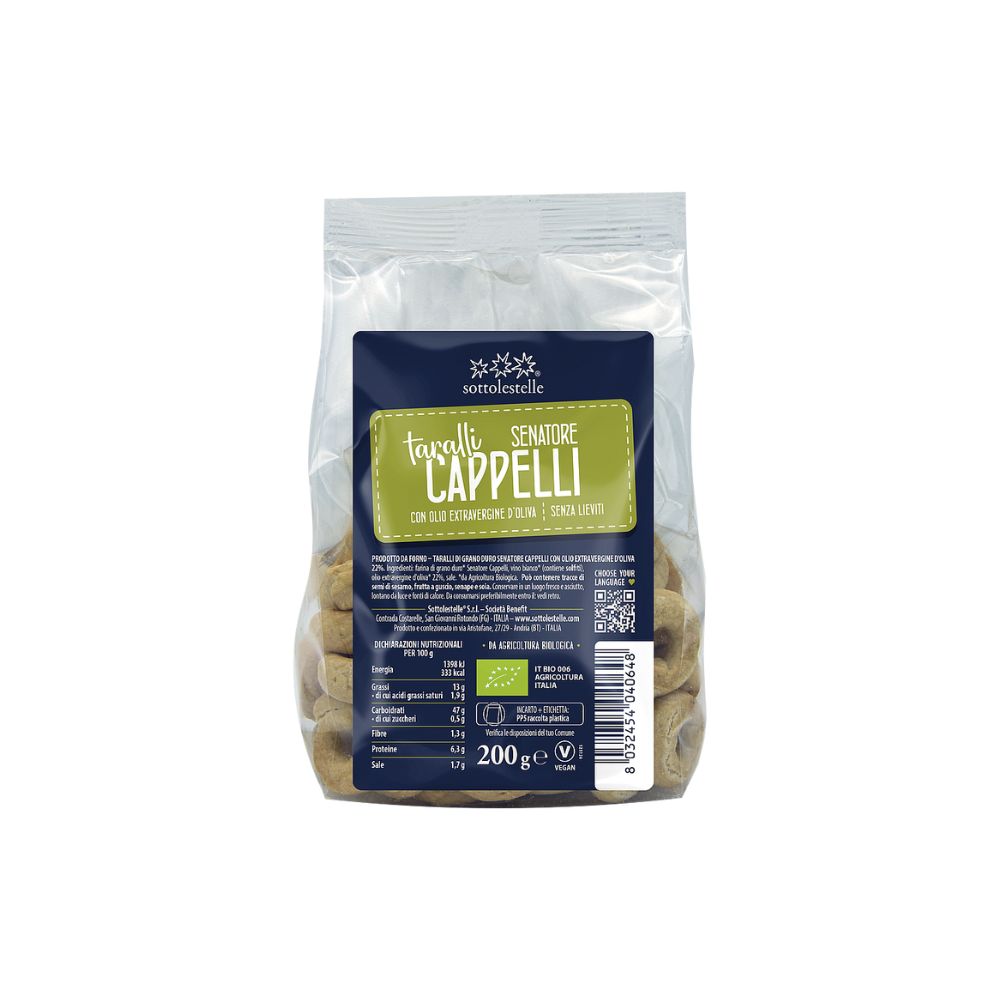 Taralli di Grano Duro Senatore Cappelli Biologico - 200gr.sira.bio