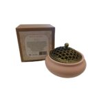 Brucia Incenso Yuki Rosa in Ceramica e Coperchio Traforato in Metallo