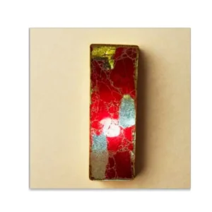 Lampada da tavolo in vetro mosaicata craquelè rossa lavorato a mano